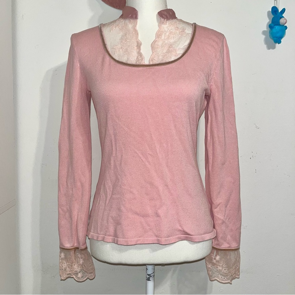 Apt 9 | Elegant Pink Lace Trim Women's Top